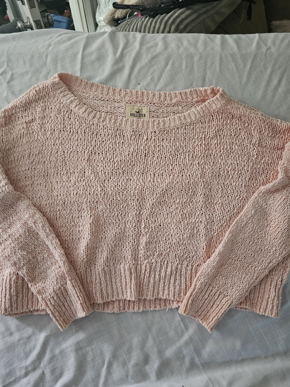 Hollister Women's Pink Crewneck Knit Sweater